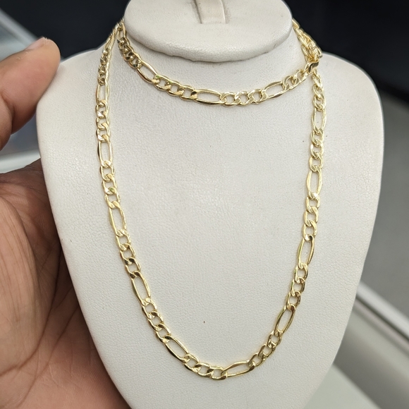 10kt Real Gold Figaro Chain 4.3 mm 20 inches